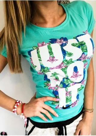 Floral Letter Printed Fashion T-Shirt