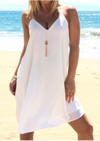 Solid Mini Strap Dress Without Necklace