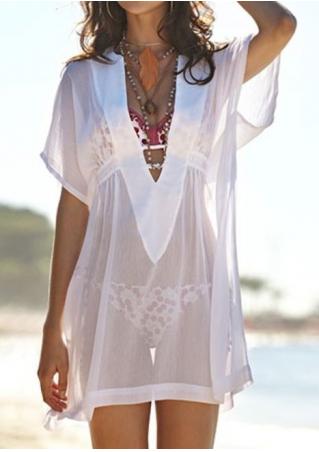 Solid See-Through Cover Up Without Necklace