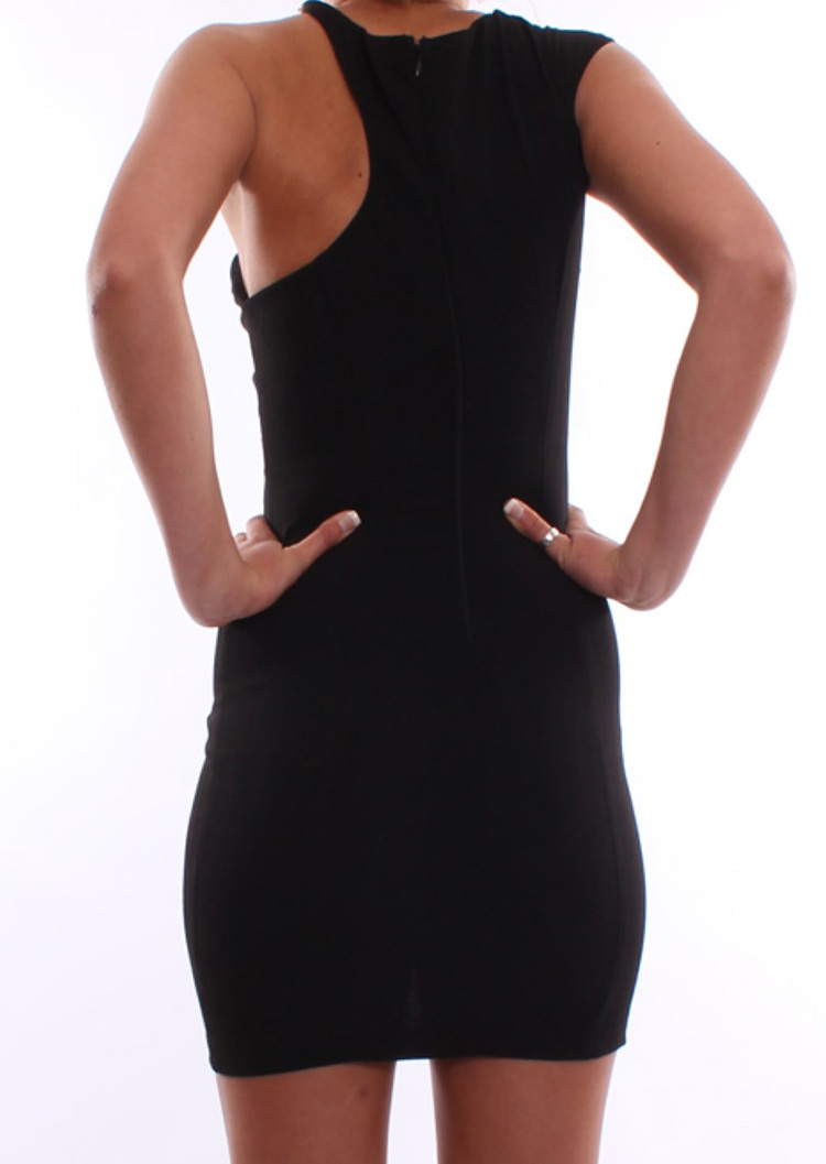 Sequined Splicing Zipper Mini Dress Fairyseason