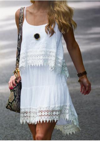 Solid Lace Strap Dress Without Necklace
