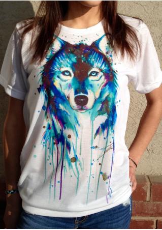 Animal Printed O-Neck Fashion T-Shirt