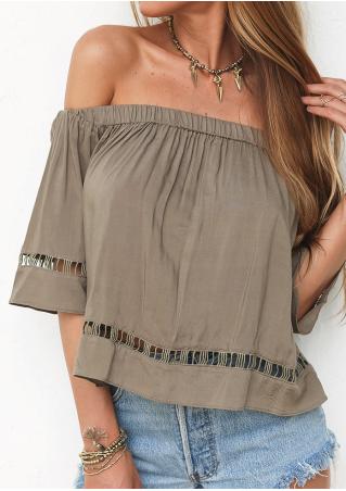 Solid Hollow Out Backless Fashion Blouse Without Necklace