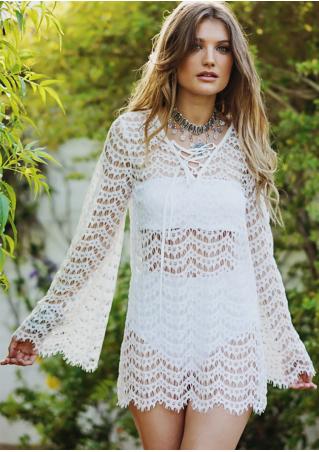 Solid Lace Cover Up Without Necklace