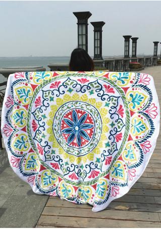 Mandala Multicolor Printed Round Blanket