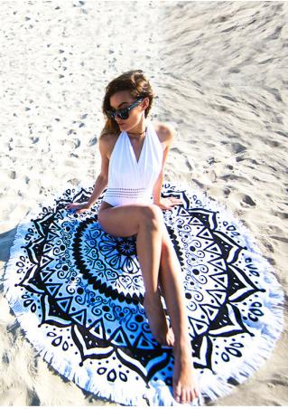 Printed Tassel Round Beach Blanket