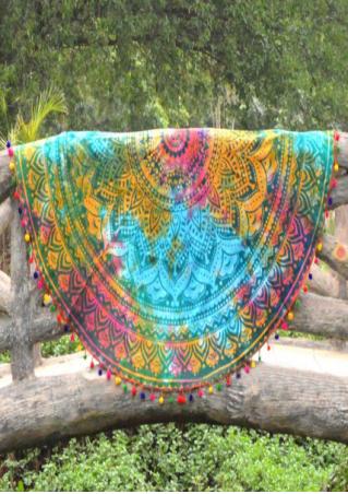 Mandala Tie Dye Printed Round Blanket