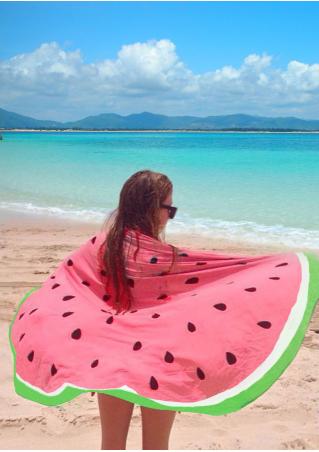 Watermelon Printed Round Beach Blanket