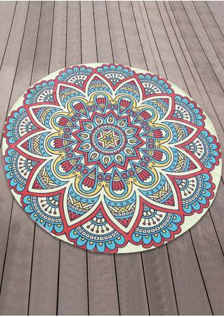 Mandala Flower Butterfly Round Blanket