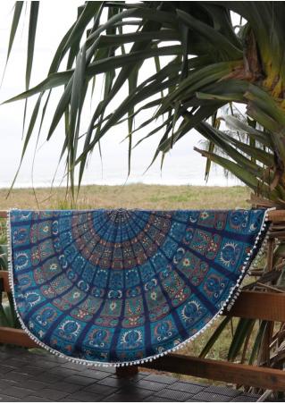 Mandala Printed Round Blanket