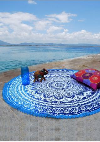 Mandala Lace Splicing Round Beach Blanket