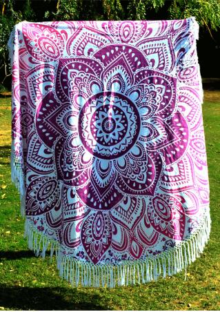 Mandala Flower Round Blanket