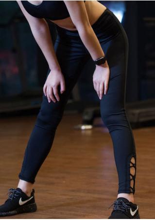 Cross Detail Skinny Yoga Leggings
