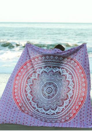 Mandala Pattern Rectangle Beach Blanket