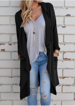 Solid Hooded Casual Cardigan Without Necklace