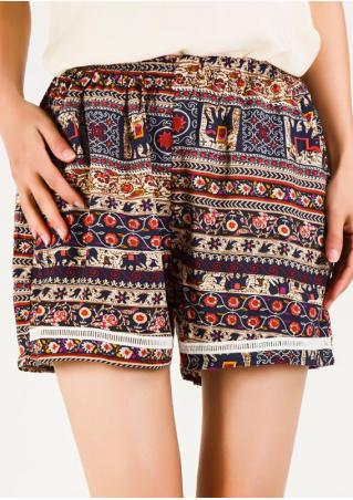 Ethnic Printed Casual Shorts