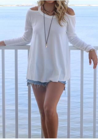 Solid Off Shoulder Sweater Without Necklace