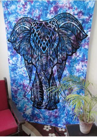 Mandala Elephant Rectangle Tapestry