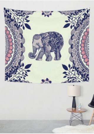 Elephant Printed Rectangle Tapestry