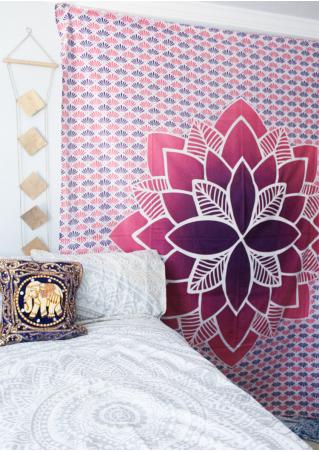 Mandala Lotus Printed Rectangle Tapestry