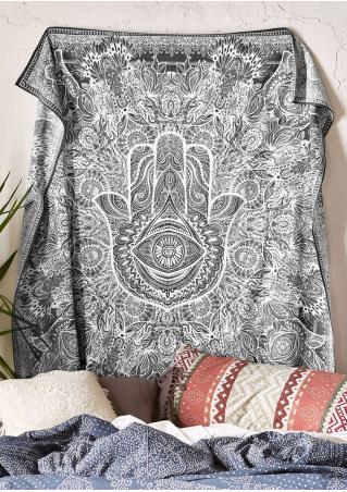 Mandala Hand Printed Rectangle Tapestry