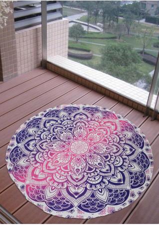 Mandala Lotus Round Blanket