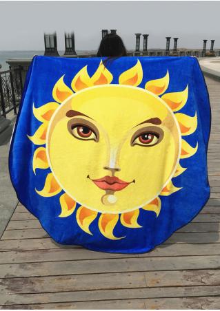 Sun Printed Round Blanket