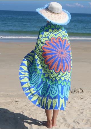 Multicolor Printed Round Beach Blanket