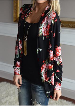 Floral Printed Cardigan Without Necklace