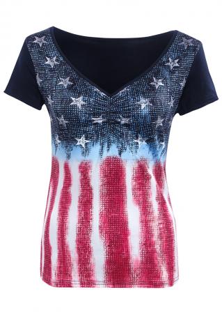 Flag Printed Short Sleeve T-Shirt