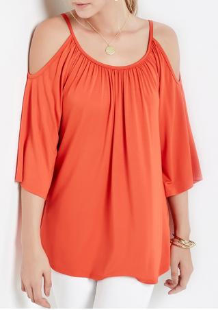 Solid Off Shoulder Loose Blouse Without Necklace