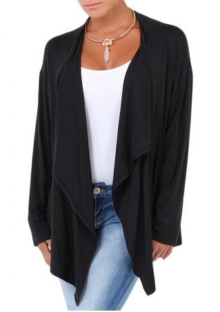 Solid Asymmetric Loose Cardigan Without Necklace
