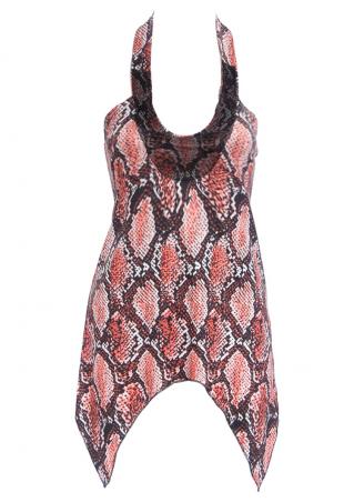 Snake Skin Printed Halter Camisole