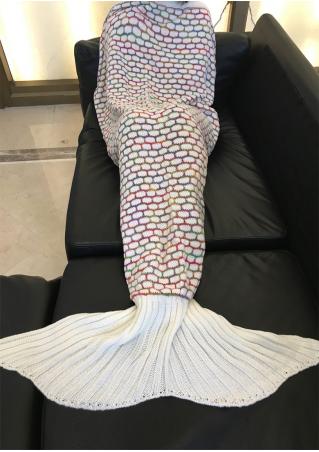 Multicolor Fish Scale Mermaid Tail Design Blanket