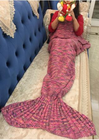 Multicolor Crochet Mermaid Tail Design Blanket