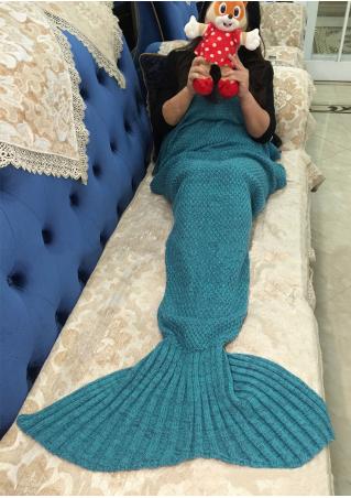 Solid Knitted Warm Fishtail Design Blanket