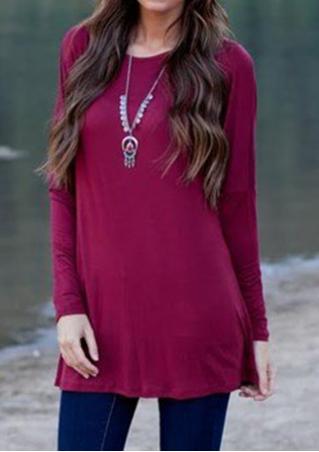 Solid O-Neck Casual Dress Without Necklace