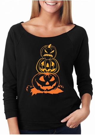 Halloween Pumpkin Printed Sweatshirt