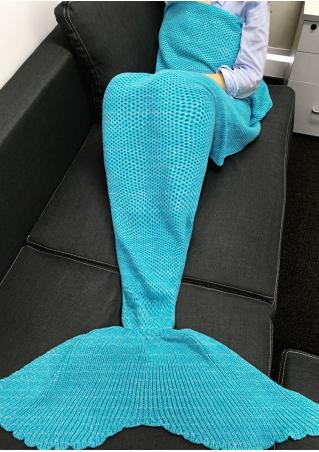Solid Crochet Mermaid Tail Shape Blanket