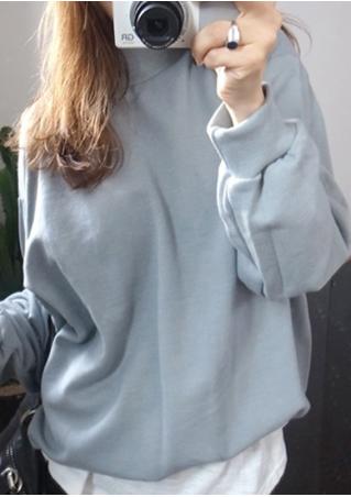 Solid O-Neck Long Sleeve Sweatshirt