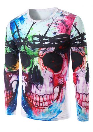 Multicolor Skull Printed T-Shirt