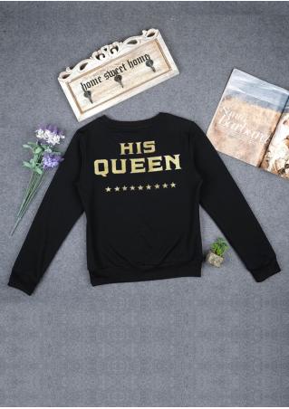 His Queen Printed Couple Sweatshirt