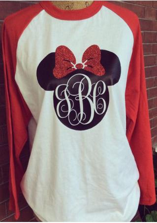 Mickey Mouse Printed Splicing T-Shirt