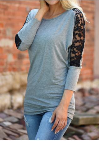 Lace Splicing Casual Blouse