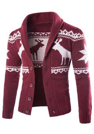 Christmas Reindeer Button Knitted Cardigan