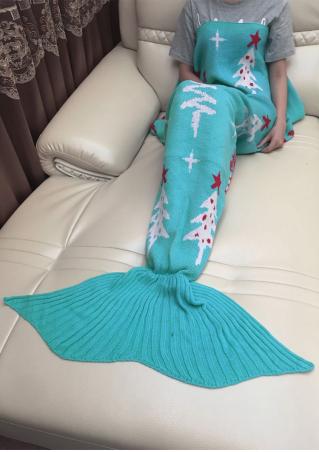 Christmas Tree Mermaid Tail Shape Blanket