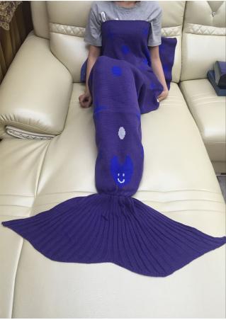 Heart Printed Mermaid Tail Design Blanket