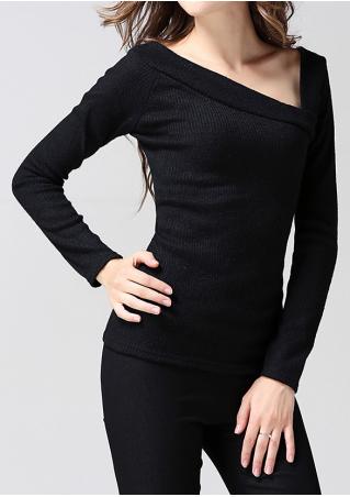 Solid Long Sleeve Slim Sweater