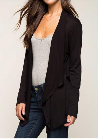 Elbow Patch Asymmetric Casual Cardigan Without Necklace