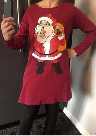 Christmas Santa Claus Printed Dress